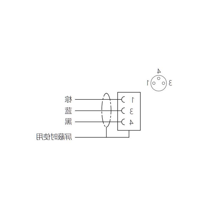 M8 3-PIN, straight female, flange socket, plate rear mounting, 63SA01-XXX