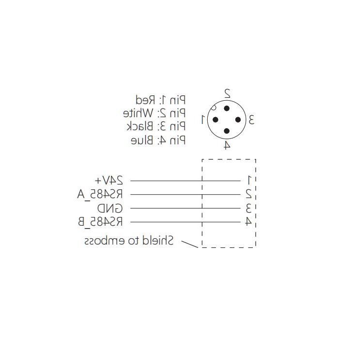 M12 4Pin -直公-单端预铸PUR软电缆，带屏蔽，紫色护套，0C4A21-XXX