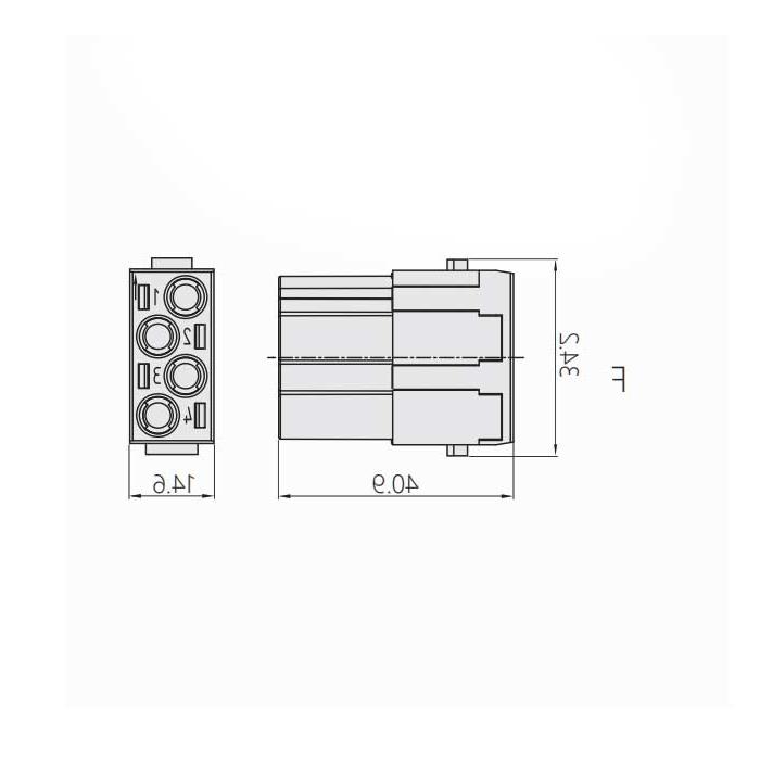 HM module, female connector, HM-004-F, 09140043141